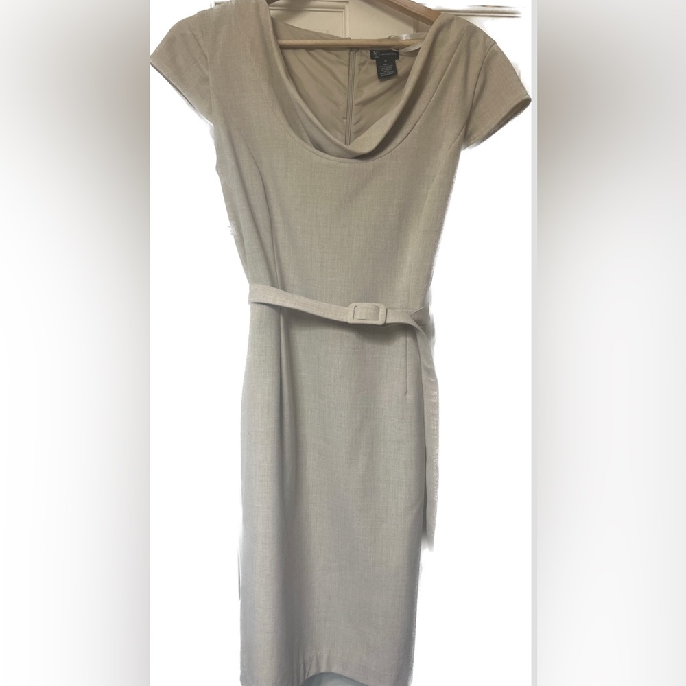 New Directions.Excellent condition. Versatile dress. Taupe. Mid length.
